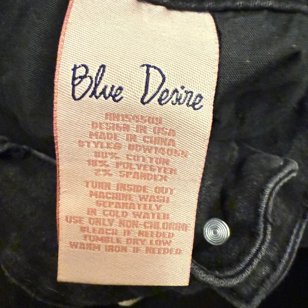 Blue Desire Curvy Black Denim Shorts White Side Stripe Womens 18W